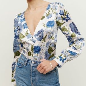 Reformation Cadence Silk Top